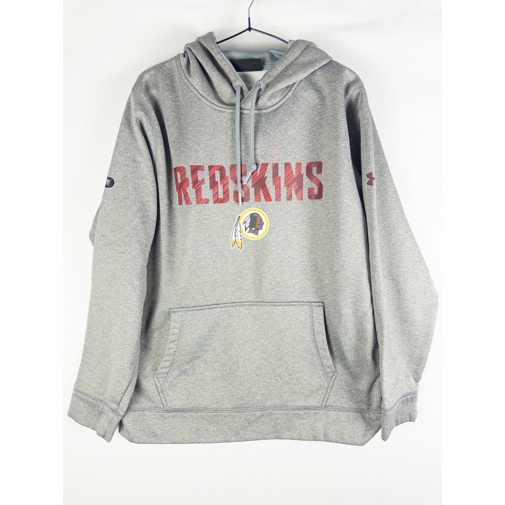 Under Armour NFL Redskins ColdGear Hoodie Pullover Mens L Gray Streetwear Fan Ge